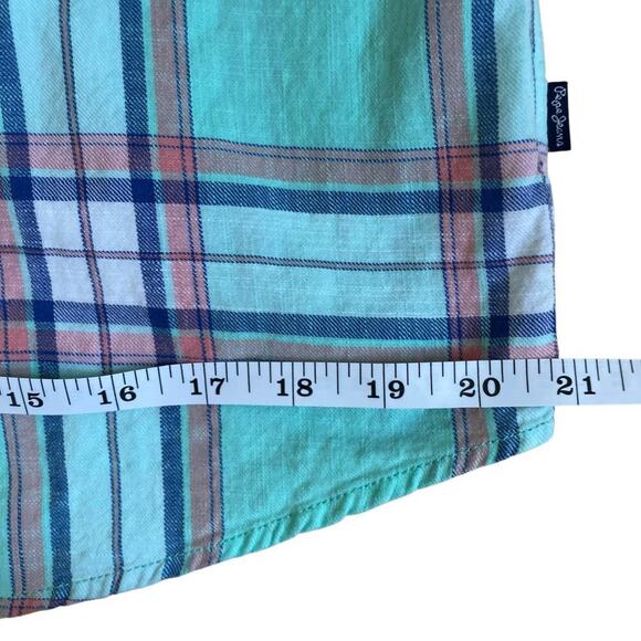 Pepe Jeans Mens Ruskin Twill Plaid Casual Button Down Shirt Slim Fit Mint Green - Picture 10 of 16